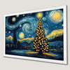 Magical Christmas Tree Night Sky Art Poster for Holiday Decor