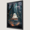 Magical Ghost on Swing Art Poster for Halloween