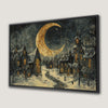 Magical Moonlit Halloween Village Canvas Print