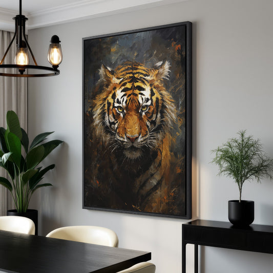 Magnificent Predator Tiger Oil Painting Canvas Print
