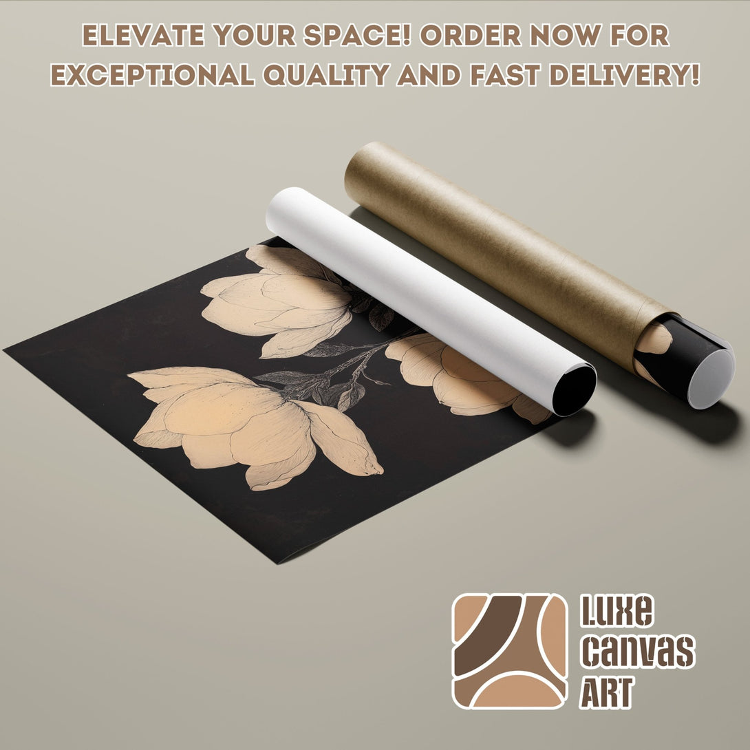 Poster Roll featuring elegant floral art in a neutral color palette. Elevate your space with this stylish wall art!
