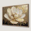Magnolia Flower Nature Canvas Print with Gold Accents