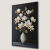 Magnolia Flowers in Vase Framed Canvas Print Art