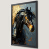 Majestic Black and Gold Horse Portrait Art Poster for Home