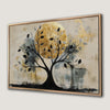 Majestic Black Tree Canvas Print with Golden Moon