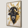 Majestic Buffalo Art Boho Style Framed Canvas Print