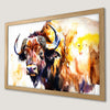 Majestic Buffalo Watercolor Art Poster for Western Decor