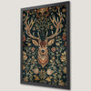Majestic Deer in Floral Design Art Poster for Rustic Decor