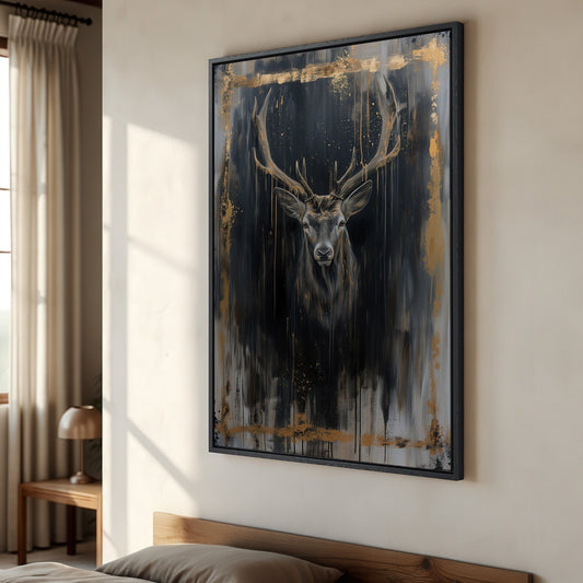 Majestic Deer Portrait Canvas Print Forest Animal Art