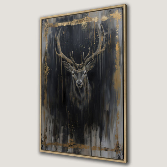 Majestic Deer Portrait Canvas Print Forest Animal Art