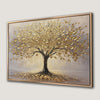 Majestic Golden Tree Canvas Print with Elegant Gold Leaves