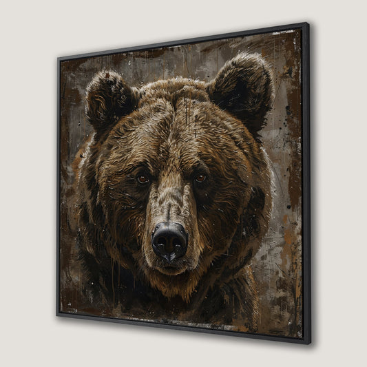 Majestic Grizzly Bear Canvas Print for Rustic Decor
