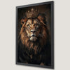 Majestic Lion Art Poster with Crown - Regal Wildlife Decor