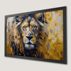 Majestic Lion Head Art Poster in Gold Tones