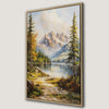 Majestic Mountain and Lake Framed Canvas Print Art