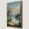 Majestic Mountain Lake Scene Framed Canvas Print