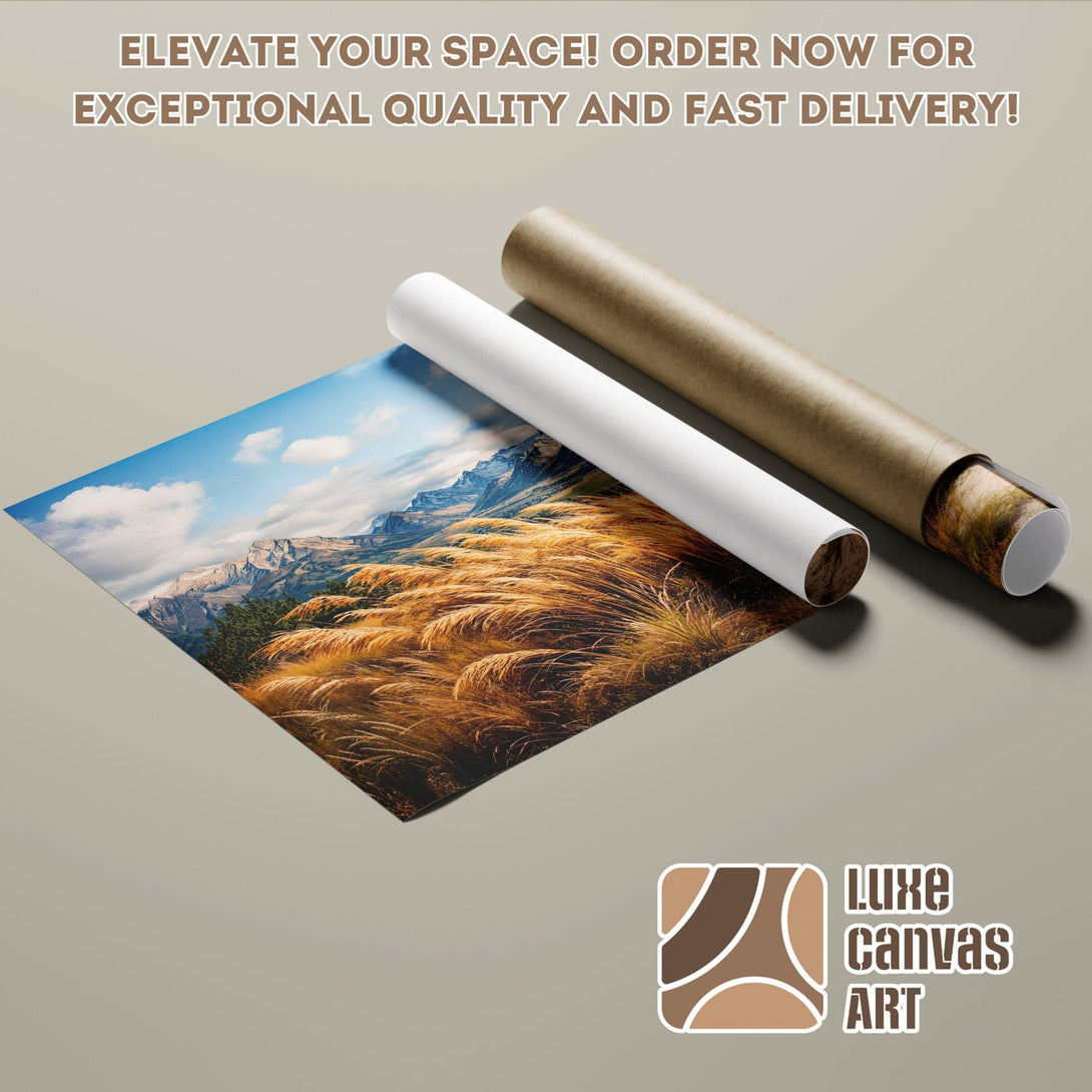 Poster Roll featuring a landscape scene with warm tones and a natural style. Order now!