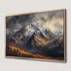 Majestic Mountain Range Framed Canvas Print Snowy Peaks Decor