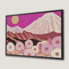Majestic Mountains and Floral Fields Abstract Canvas Print Art