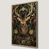 Majestic Noble Deer Canvas Print with Floral Accents