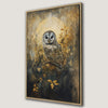 Majestic Owl on Branch Framed Canvas Print Wildlife Decor