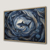 Majestic Shark in Swirling Blue Ocean Canvas Print