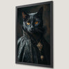Majestic Victorian Black Cat Art Poster for Gothic Decor