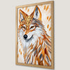 Majestic Wolf Art Poster in Orange and Gold Tones