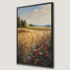 Meadow Landscape Canvas Print with Wildflowers and Sky