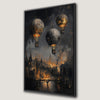 Medieval Cityscape Canvas Print with Hot Air Balloons