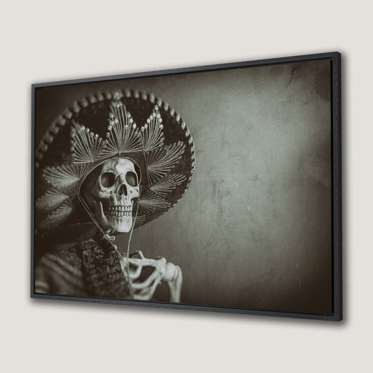 Mexican Bandit Skeleton Canvas Print Ethnic Wall Art