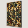 Mid-Century Framed Abstract Canvas Print with Earthy Tones
