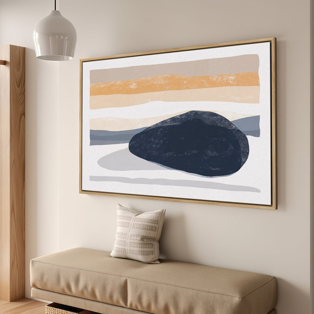 Abstract Canvas Print in neutral tones. Modern art with a minimalist design and warm color palette. Perfect for home decor.