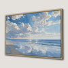 Minimalist Beach Landscape Framed Canvas Print Art