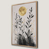 Minimalist Botanical Abstract Canvas Print Sun and Leaves