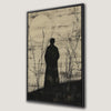 Minimalist Creepy Landscape Full Moon Canvas Print