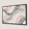 Minimalist Gentle Waves Canvas Print with Grey and Peach