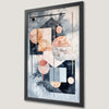Minimalist Geometric Art Poster in Pastel Peach and Blue