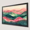 Minimalist Green and Pink Landscape Art Poster for Modern Decor