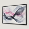 Minimalist Grey and Pink Waves Canvas Print, Framed Art