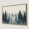 Misty Forest Scene Framed Canvas Print Winter Decor