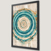 Modern Abstract Circle Art Poster in Blue and Beige Tones
