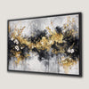 Modern Abstract Floral Canvas Print in Black and Gold