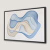 Modern Blue and Beige Abstract Waves Canvas Print Decor