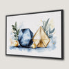 Modern Blue and Gold Geometric Shapes Canvas Print Decor