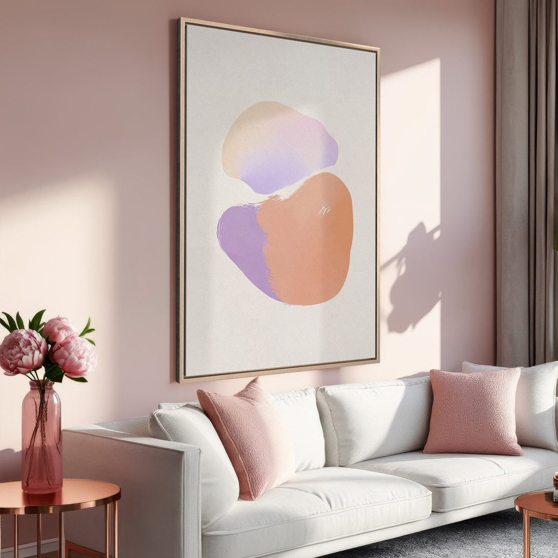 Framed Wall Art - Abstract art canvas print in soft pastel colors. Modern art for home decor. Shop our collection of wall art today!