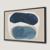 Modern Elegance Abstract Canvas Print in Blue and Beige