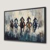 Modern Equestrian Jockeys Canvas Print Framed Art Decor