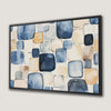 Modern Geometric Blue and Beige Canvas Print Minimalist Art