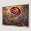 Modern Jellyfish Art Framed Canvas Print Coastal Decor